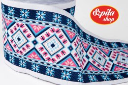 Taśma tkana Boho Blue 100 mm