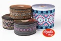 Taśma tkana Boho Blue 100 mm