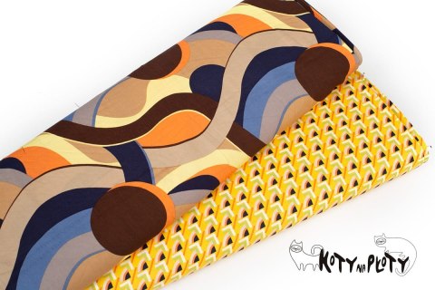 Satyna wiskozowa B*TRENDY retro yellow